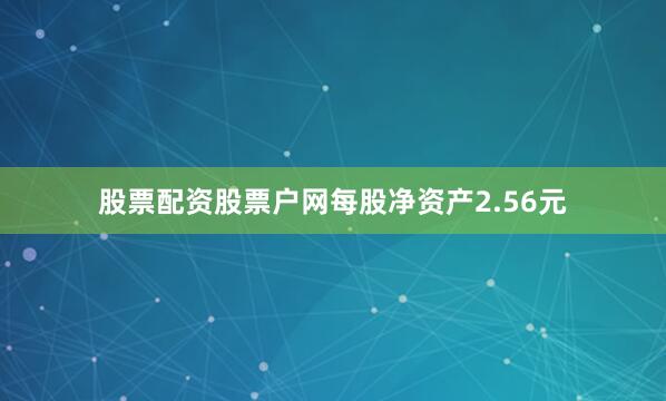 股票配资股票户网每股净资产2.56元