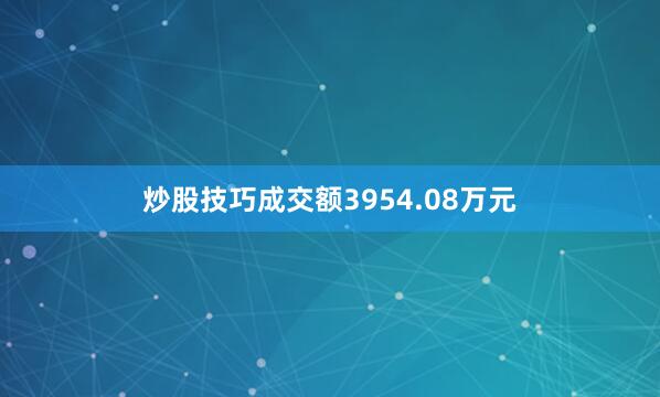 炒股技巧成交额3954.08万元